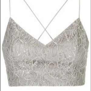 Topshop Lace Lurex Bralet Size 6